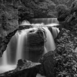 Aberdulais Falls Long Exposure in B&W