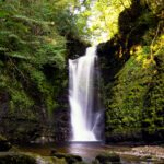 Sgwd Einion Gam or Fall of the Crooked Anvil. A head on shot of the fall. Perspective is from low to the ground. What a beautiful place to sit alone for a couple of hours.